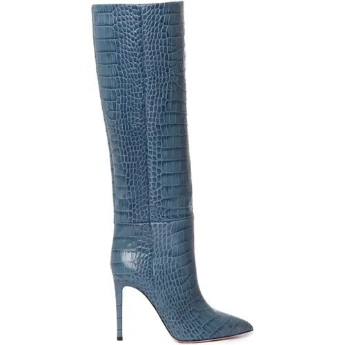 Kniehohe Stiefel aus krokogeprägtem Leder , Damen, Größe: 37 EU - Paris Texas - Modalova