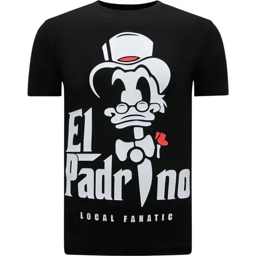 EL Padrino Print T-shirt Herren , Herren, Größe: L - Local Fanatic - Modalova
