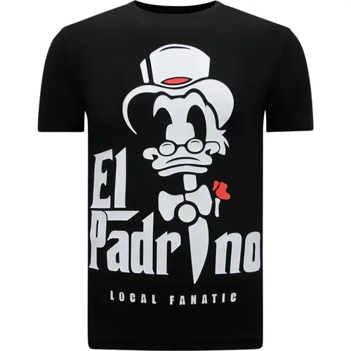 EL Padrino Print T-shirt Herren , Herren, Größe: S - Local Fanatic - Modalova