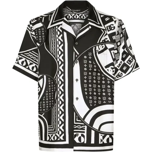 Geometric print shirt , male, Sizes: L - Dolce & Gabbana - Modalova