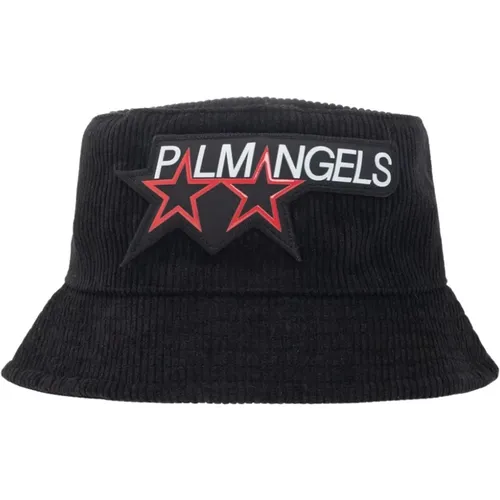 Streetwear Schwarzer Bucket Hat , Herren, Größe: ONE Size - Palm Angels - Modalova