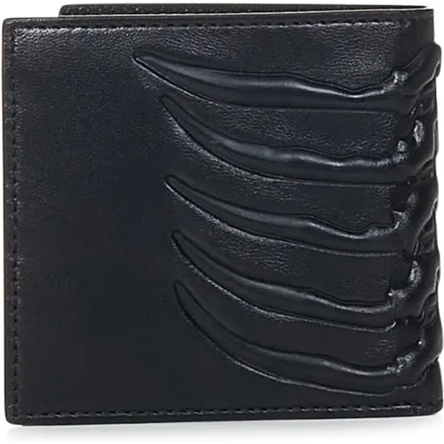 Lambskin Bi-fold Wallet , male, Sizes: ONE SIZE - alexander mcqueen - Modalova