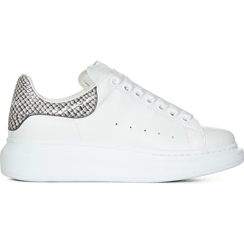 Weiße Sneakers mit Schlangeneffekt , Damen, Größe: 37 1/2 EU - alexander mcqueen - Modalova