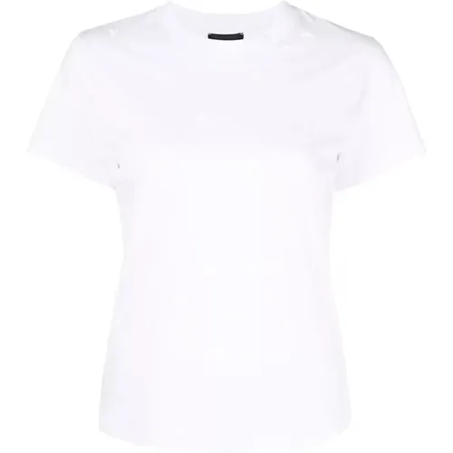 Monogramm Print T-Shirt , Damen, Größe: L - Emporio Armani - Modalova