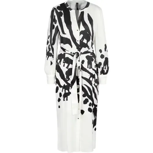 Schwarzes und weißes bedrucktes Kleid , Damen, Größe: XS - Marc Cain - Modalova