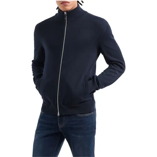 Navy Blauer Cardigan Pullover , Herren, Größe: XL - Armani Exchange - Modalova