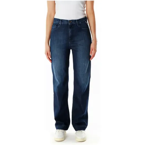 Relaxed Straight Fit Mid Waist Jeans - Replay - Modalova