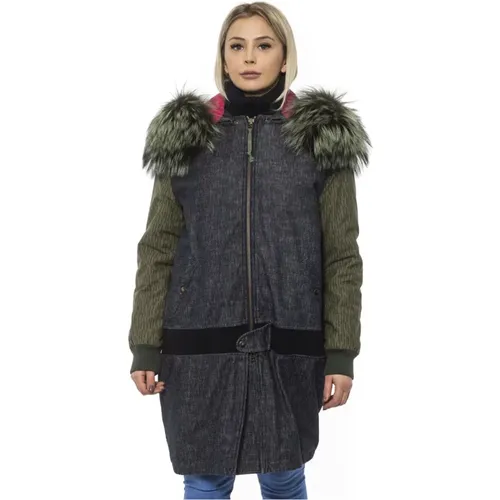 Long Bomber Jacket with Removable Fur Hood , female, Sizes: S - Mr&Mrs Italy - Modalova