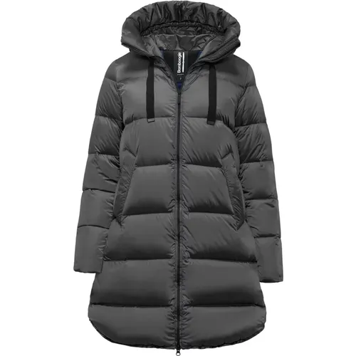 Bright Nylon Geneva Long Down Jacket , female, Sizes: XL, 2XL, L, S, M, XS - BomBoogie - Modalova