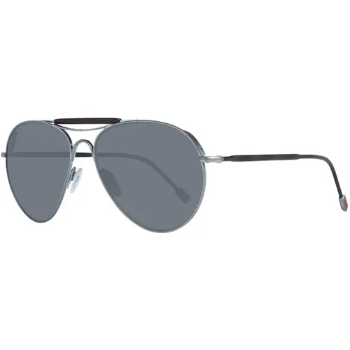 Goldene Aviator Sonnenbrille mit Verlaufsgläsern , Herren, Größe: ONE Size - Ermenegildo Zegna - Modalova