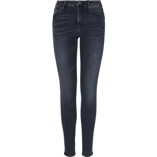 Blaue Skinny Fit Denim Jeans , Damen, Größe: W26 - Armani Exchange - Modalova