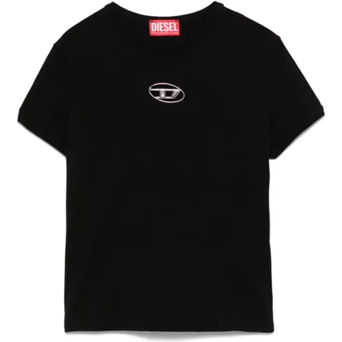 T-shirt with Oval D logo , female, Sizes: L, S, M - Diesel - Modalova