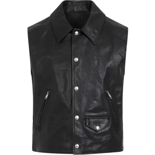 Schwarze Lederweste Stilvolle Jacke - Givenchy - Modalova