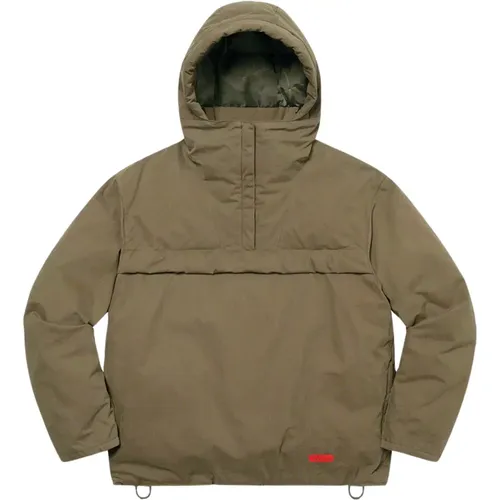 Limited Edition Hooded Down Pullover Olive , male, Sizes: M - Supreme - Modalova