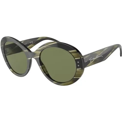 Grüne Acetat Sonnenbrille für Frauen - Giorgio Armani - Modalova