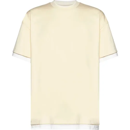 Logo-print Two-tone T-shirt , male, Sizes: S, M - Jil Sander - Modalova