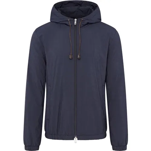 Navy Logo Hooded Jacket , male, Sizes: XL, L, 2XL - Corneliani - Modalova