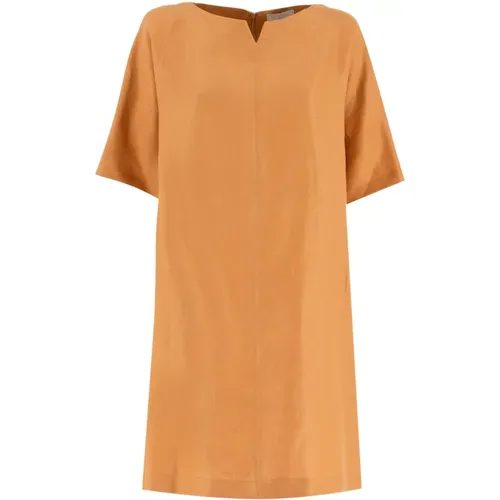 Elegant Linen Midi Dress , female, Sizes: S, M, L - Antonelli Firenze - Modalova