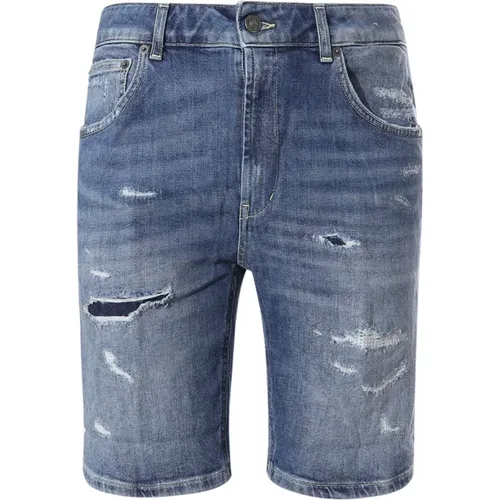 Denim Shorts with Rips , male, Sizes: W36, W38 - Dondup - Modalova