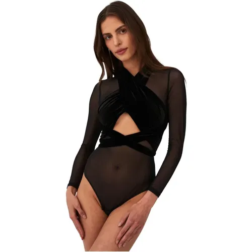 Velour Mesh Bodysuit , Damen, Größe: XS - Undress Code - Modalova