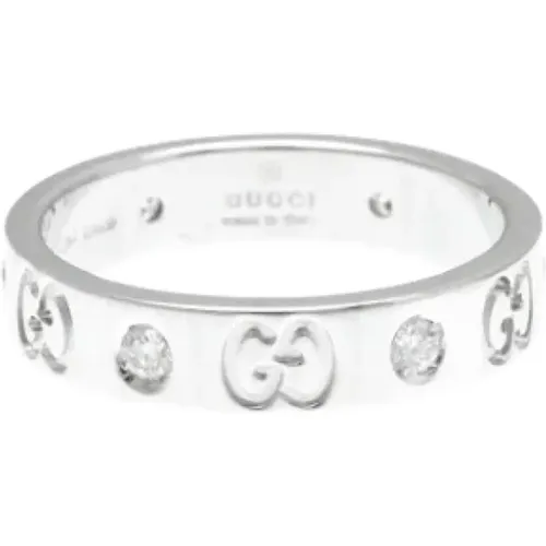 Pre-owned White Gold rings , female, Sizes: ONE SIZE - Gucci Vintage - Modalova