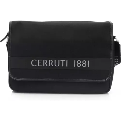 Schwarze Nylon Messenger Tasche mit Logo - Cerruti 1881 - Modalova