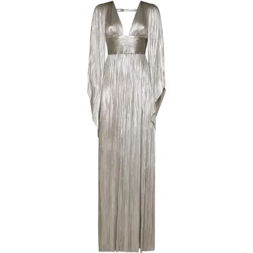 Elegant Grey Silk Evening Dress , female, Sizes: S, M - Maria Lucia Hohan - Modalova