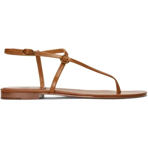 Leather Ankle Strap Sandals , female, Sizes: 5 UK, 6 1/2 UK - Ralph Lauren - Modalova