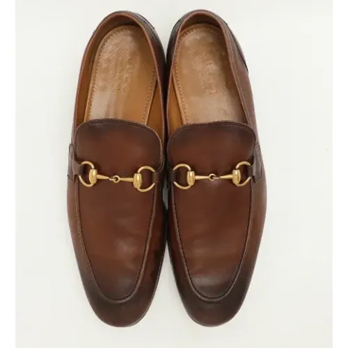 Pre-owned Leather flats , male, Sizes: 9 UK - Gucci Vintage - Modalova