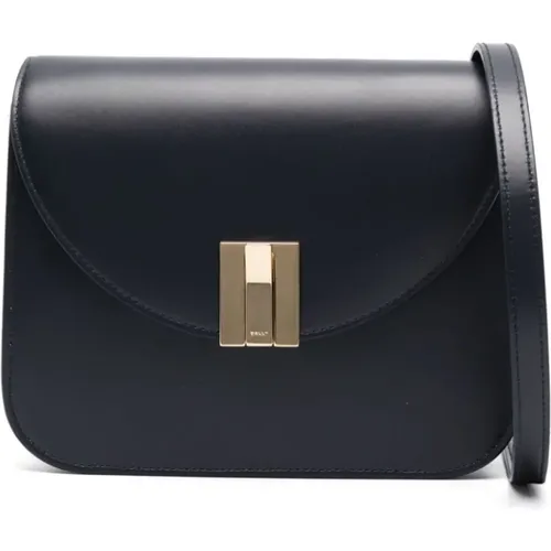 Midnight Blue Smooth Grain Leather Bag , female, Sizes: ONE SIZE - Bally - Modalova