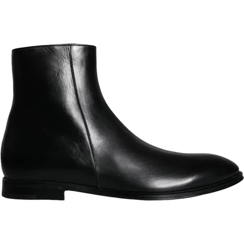 Leather Men's Boots Shoes , male, Sizes: 10 UK - Dolce & Gabbana - Modalova