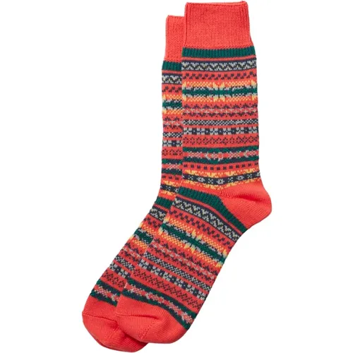 Fair Isle Jacquard Crew Socks , Herren, Größe: M - RoToTo - Modalova