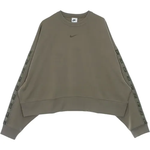 Oversize Crewneck Sweatshirt Matte Olive , Damen, Größe: S - Nike - Modalova