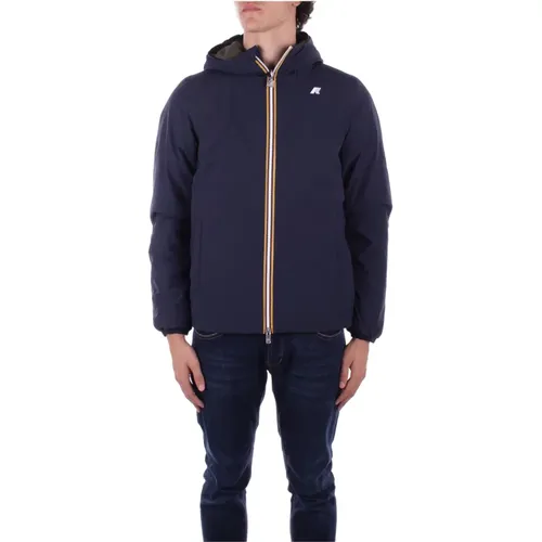 Hooded Coat with Front Logo Zipper , male, Sizes: M, XL, L - K-way - Modalova