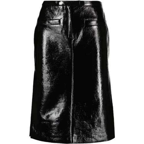 Double slits vinyl skirt , female, Sizes: S, M, XS - Courrèges - Modalova