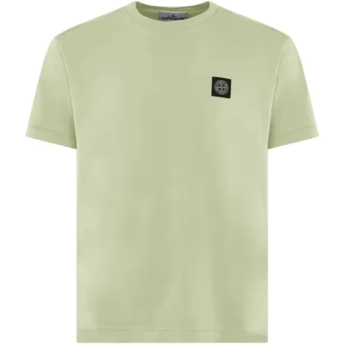 Brustlogo T-Shirt in Pistazie , Herren, Größe: XL - Stone Island - Modalova