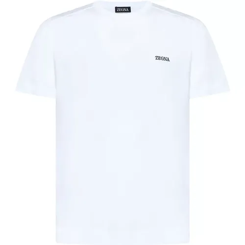 Weiße Baumwoll-Crew-Neck-T-Shirt , Herren, Größe: 2XL - Ermenegildo Zegna - Modalova