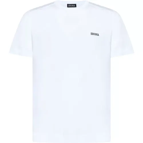 Weiße Baumwoll-Crew-Neck-T-Shirt , Herren, Größe: XL - Ermenegildo Zegna - Modalova