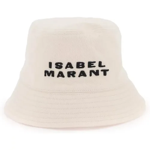 Bucket Hat mit Besticktem Logo aus Baumwolltwill , Damen, Größe: 56 CM - Isabel marant - Modalova