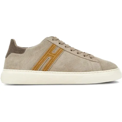 Suede Sneakers H365 in Tortora Color , male, Sizes: 8 1/2 UK, 10 UK, 7 UK, 11 1/2 UK, 10 1/2 UK, 9 UK, 5 1/2 UK, 8 UK - Hogan - Modalova