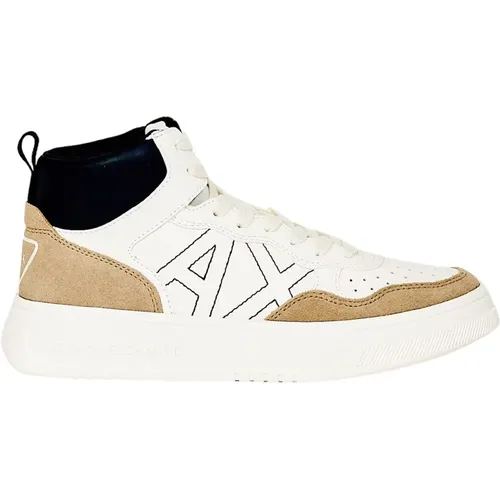 High Top Women Sneakers with Suede Inserts , female, Sizes: 6 UK - Armani Exchange - Modalova