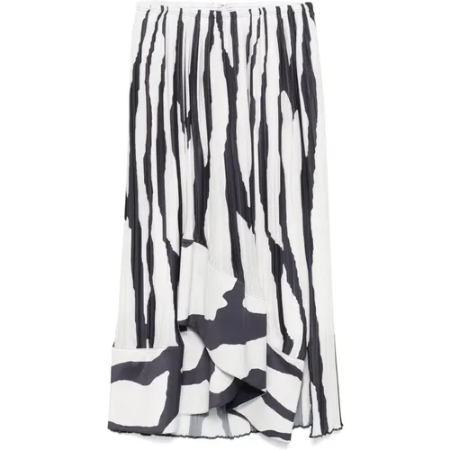 Zebra Print Cascade Skirt , female, Sizes: S, XS - Lanvin - Modalova