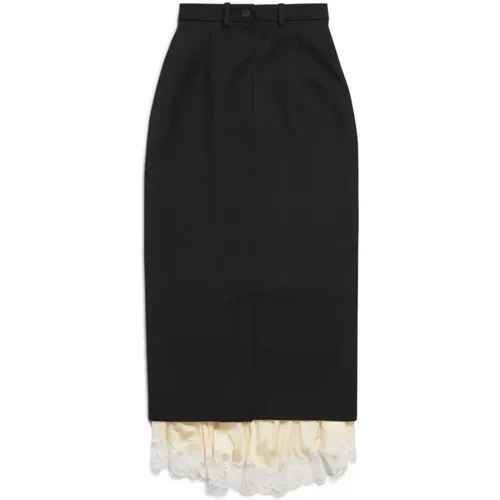 Lingerie lace-trim skirt , female, Sizes: XL - Balenciaga - Modalova