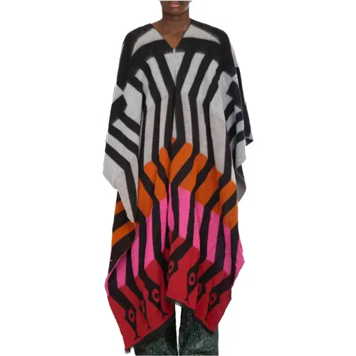 Schwarzer Snake Oversized Poncho - Walter Van Beirendonck - Modalova