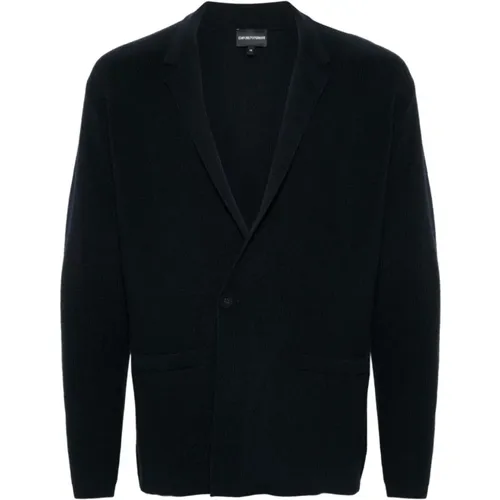 Knitted Double-Breasted Jacket , male, Sizes: 3XL, 2XL, L, XL, S - Emporio Armani - Modalova