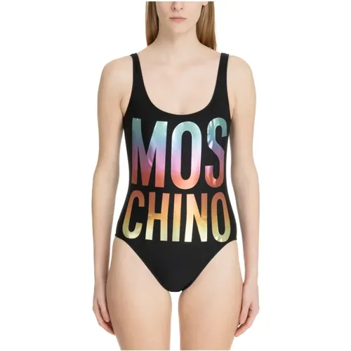 Patterned Multicolour Swimsuit with Logo , female, Sizes: M, L - Moschino - Modalova