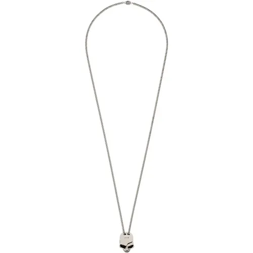 Split Skull Sterling Silver Necklace , male, Sizes: ONE SIZE - alexander mcqueen - Modalova