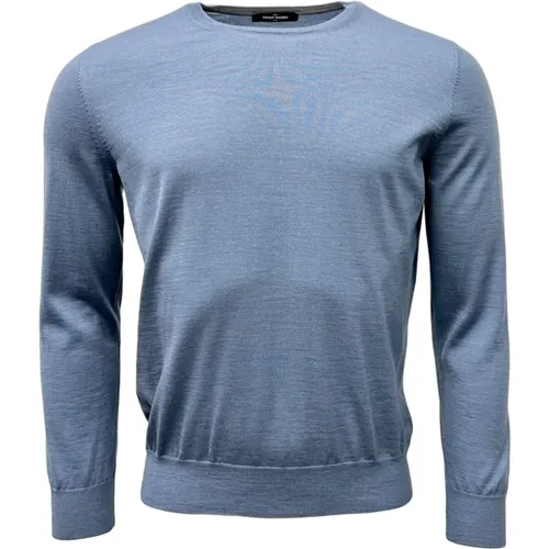 Cashmere Silk Round Neck Sweater , male, Sizes: L, 3XL, 2XL - Gran Sasso - Modalova