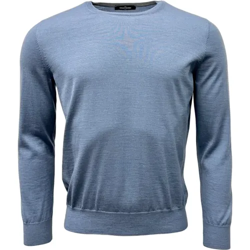 Cashmere Silk Round Neck Sweater , male, Sizes: L, 3XL, 2XL, M, XL - Gran Sasso - Modalova