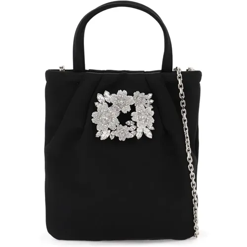 Crystal Bouquet Strass Satin Pocket Bag , female, Sizes: ONE SIZE - Roger Vivier - Modalova